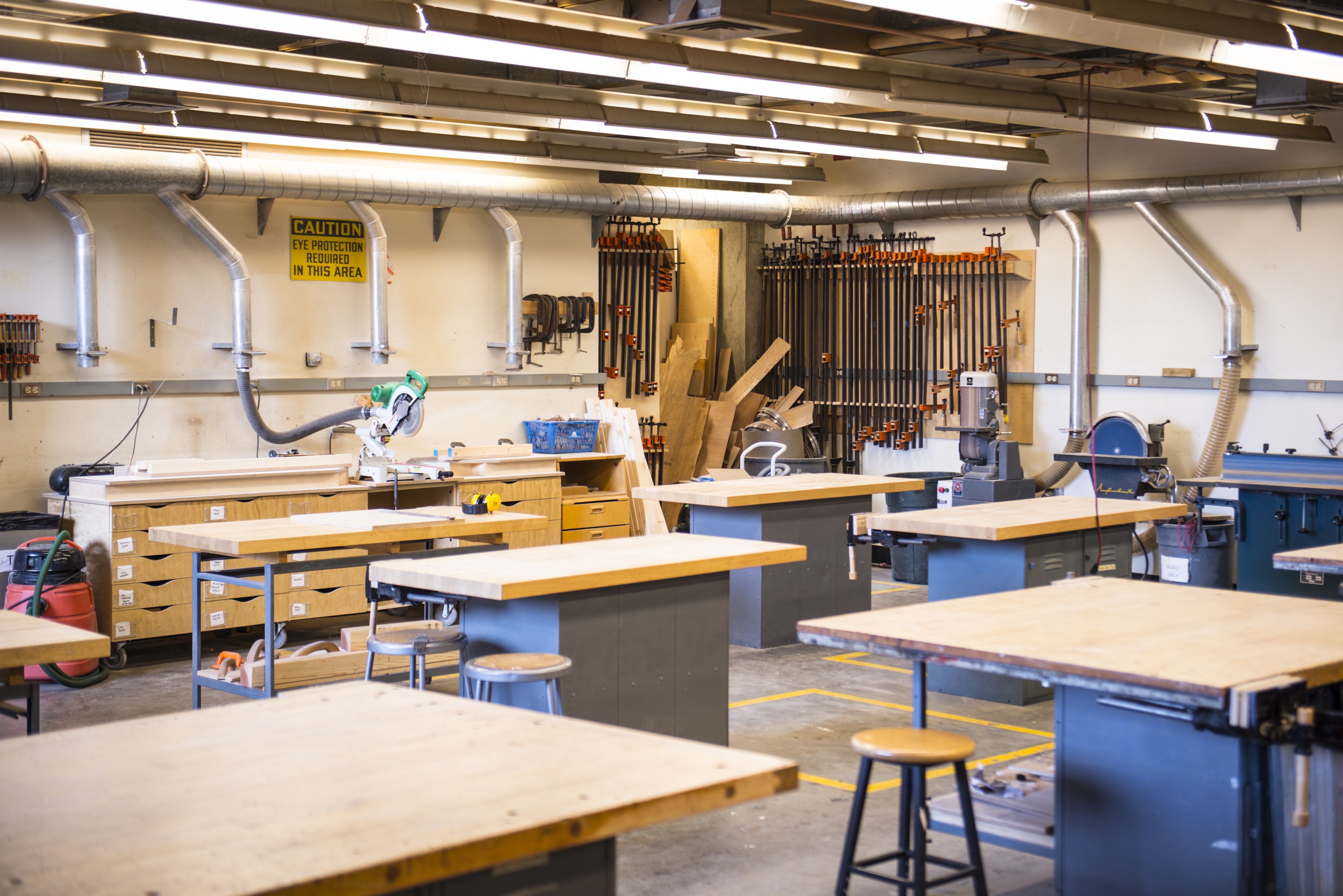 Wood-working area in the CBE Fabrication Lab