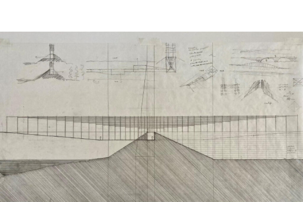 Cenotaph to Pay Tribute to Victims of the Great East Japan Earthquake, Unosumai, Japan. drawing / Robert Hutchison Architecture