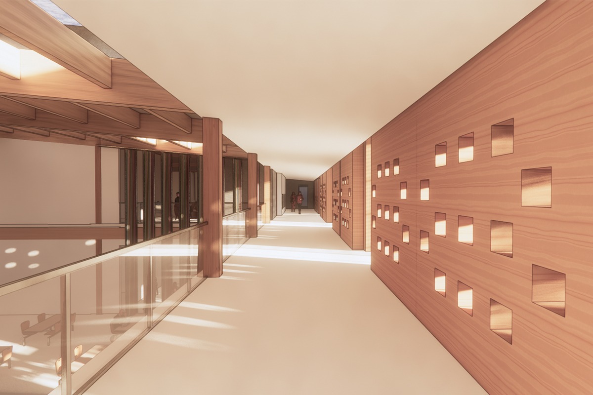 COMMISSARY KITCHEN - Second Level Hallway Render