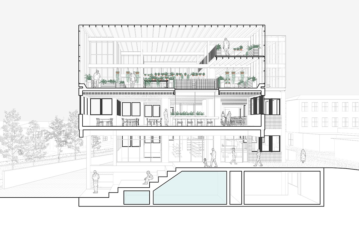 Aarhus Food House - Section Perspective