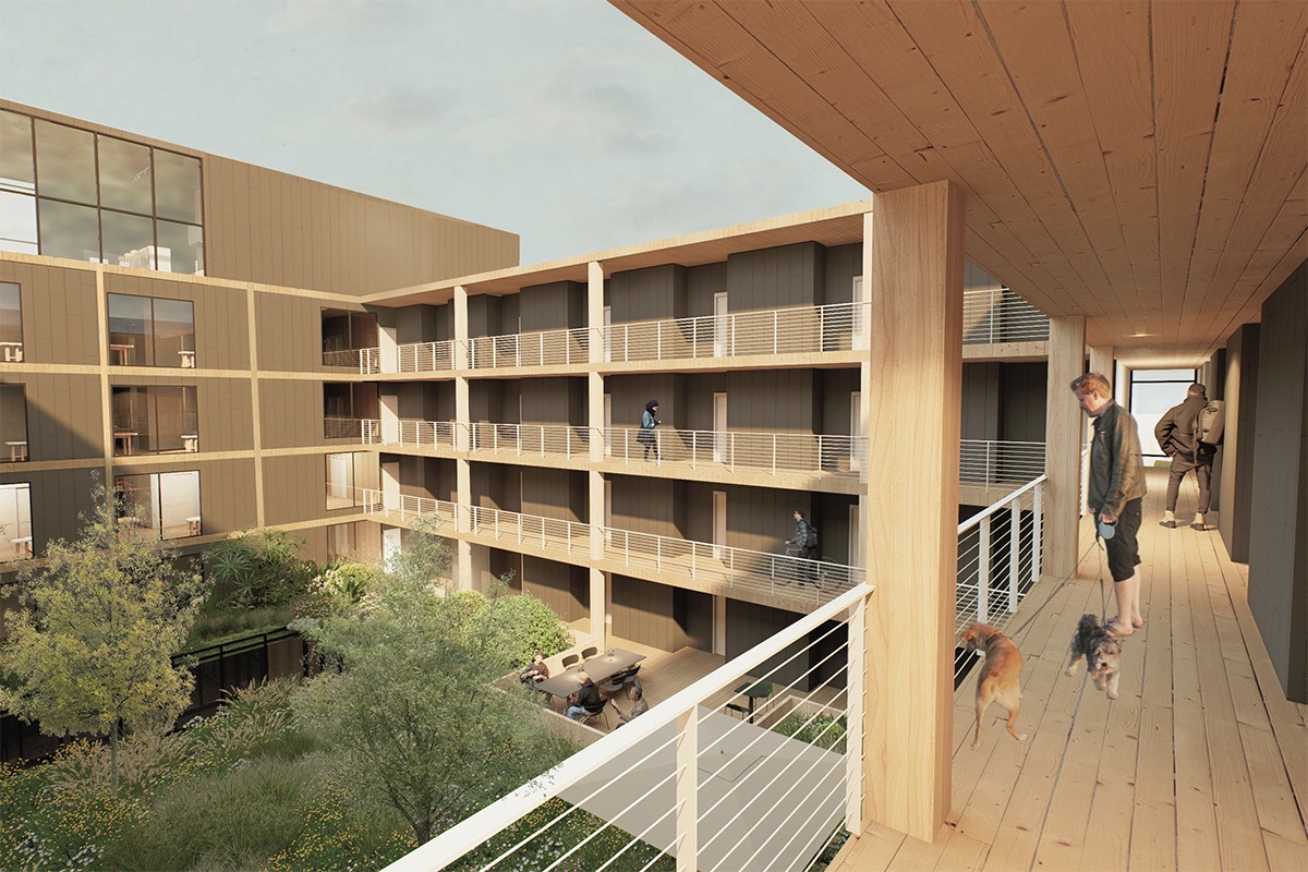 EXTERIOR CIRCULATION PERSPECTIVE RENDERING