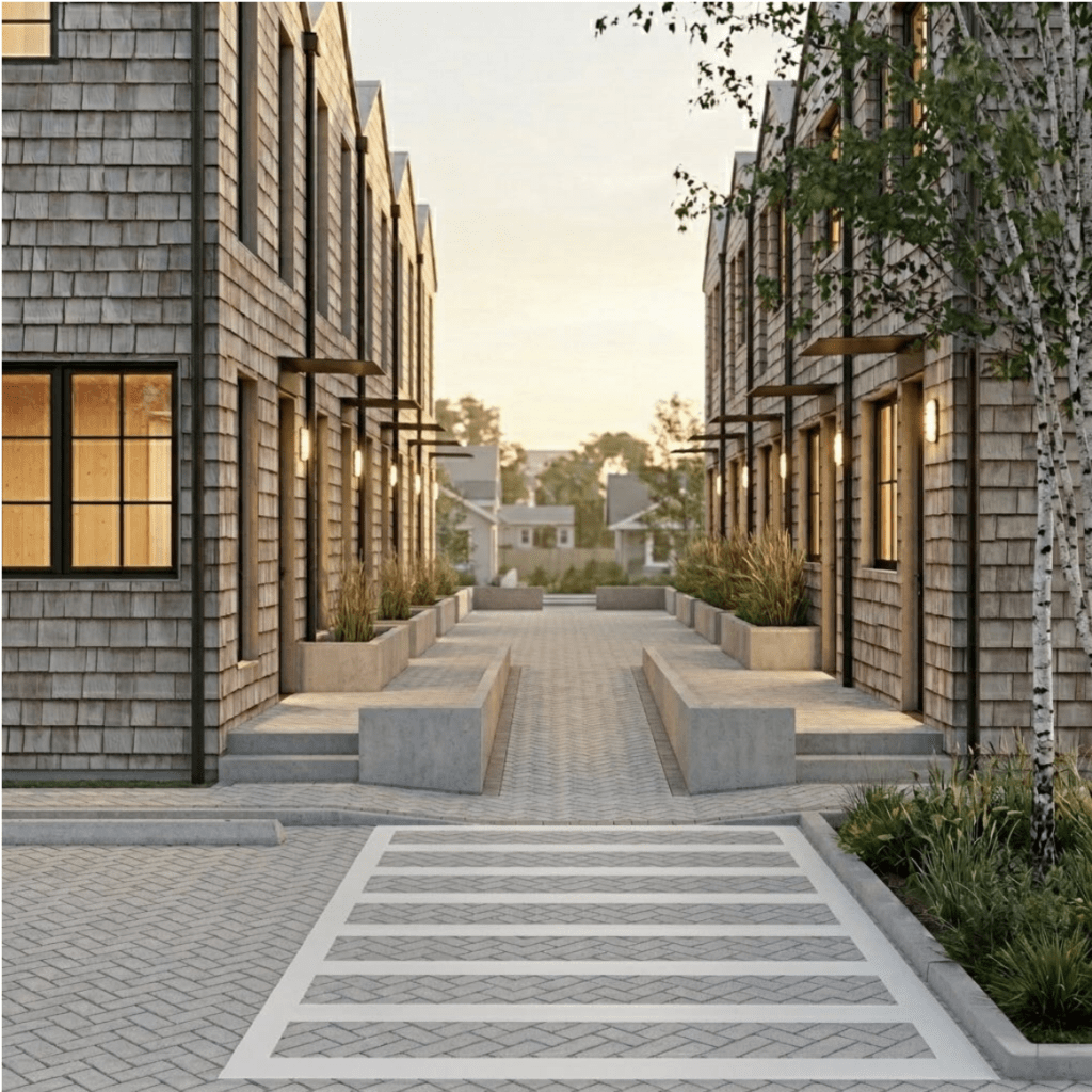 Seahaus rendering of 10-unit townhouse commons