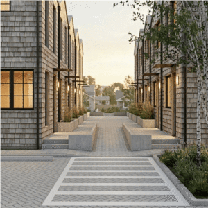 Seahaus rendering of 10-unit townhouse commons