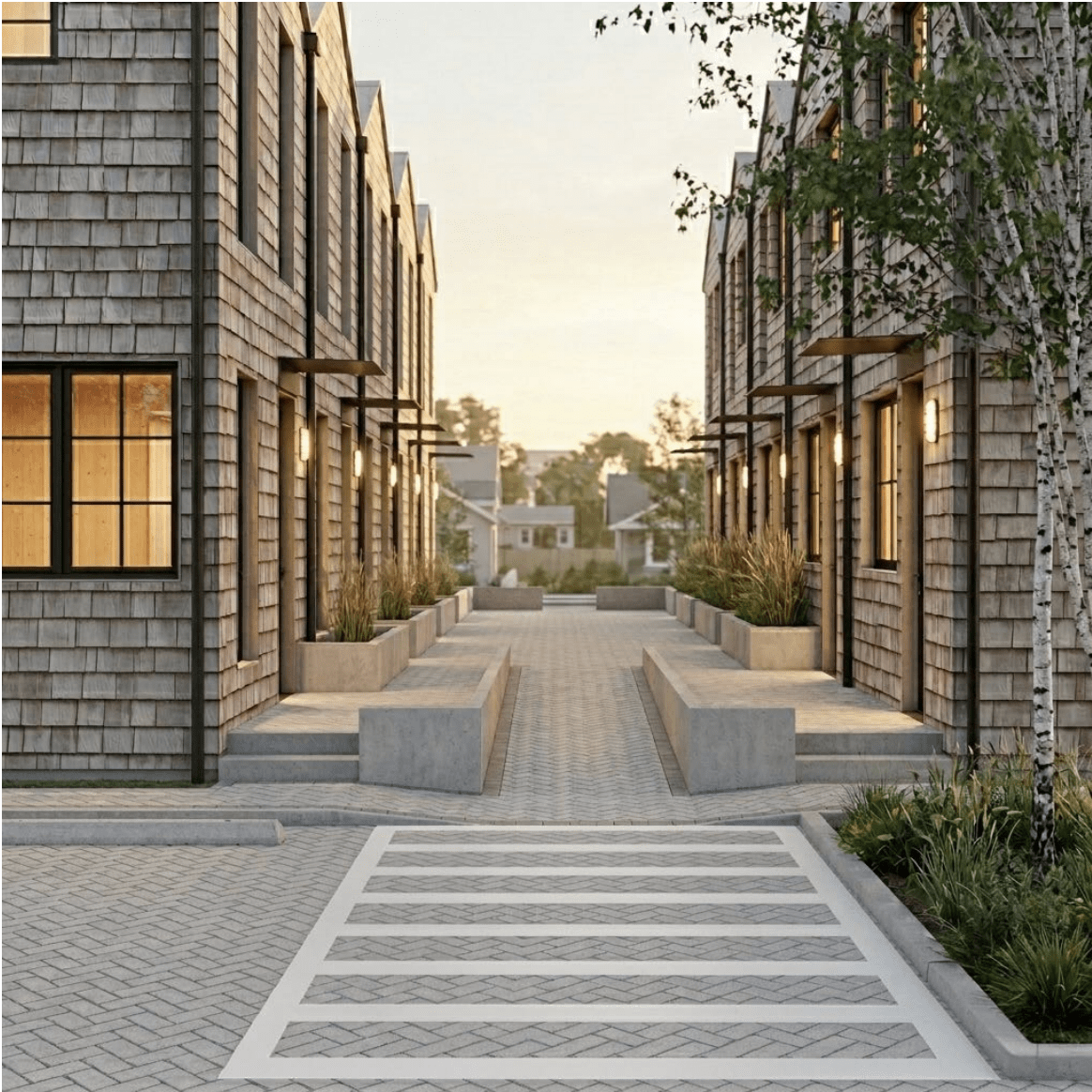 Seahaus rendering of 10-unit townhouse commons